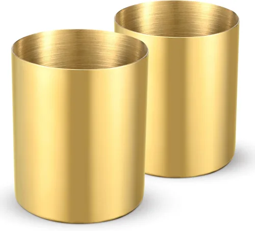 Miniatura 9 de Paquete de 2 soportes redondos de acero inoxidable 304, taza para lápices, organizador de artículos de escritorio de escritorio, soporte para Negro