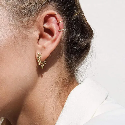 Miniatura 3 de Aretes Mevecco chapados en oro de 18 quilates, con forma de gota, para mujer