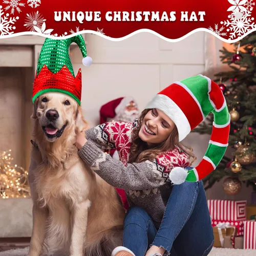 Miniatura 4 de Syhood Sombreros de Navidad, gorro de árbol de Navidad de Papá Noel para fiesta, disfraz de vacaciones para adultos