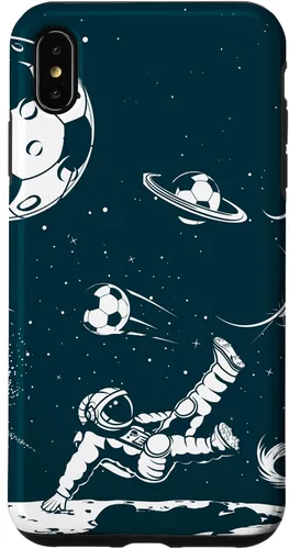 Miniatura 11 de Funda para iPhone 16 para teléfono de fútbol, amante del fútbol, jugador de fútbol espacial, funda de astronauta