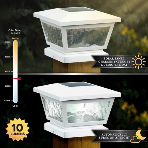 Miniatura 4 de Classy Caps Fairmont - Tapa solar para poste y lámpara de pared, se adapta a postes de cubierta y valla de 3.5 x 3.5 pulgadas, 4 x 4 pulgadas y 5 x