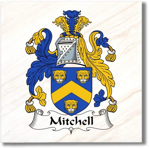 Miniatura 4 de Carpe Diem Designs Mitchell Family Crest/Escudo de Armas de cerámica para posavasos, placa caliente, salvamanteles o acento decorativo