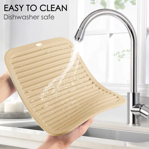 Miniatura 6 de QPIX DIGITAL Paquete de 4 salvamanteles de silicona para platos calientes, grandes y resistentes al calor, almohadillas calientes para cocina