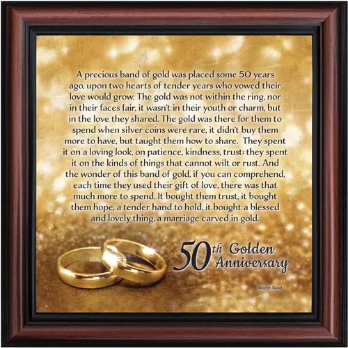 Miniatura 2 de Crossroads Home Décor Boda 50 para padres, decoraciones de 50 aniversario para fiestas, regalos de aniversario dorado de 50 años, 50 para parejas