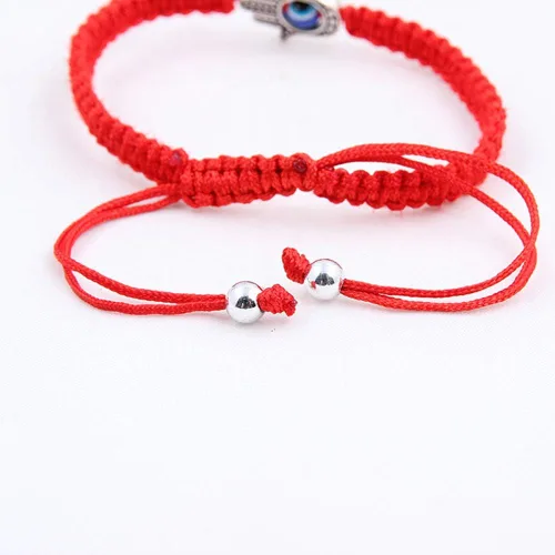 Miniatura 7 de MENGLINA Pulsera unisex hecha a mano de cuerda trenzada roja de la suerte Hamsa con dije de mal de ojo para mujer, pulseras ajustables y pacíficas