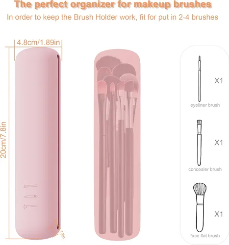 Miniatura 31 de FERYES Soporte para brochas de maquillaje de viaje, Negro, L, Simplicidad