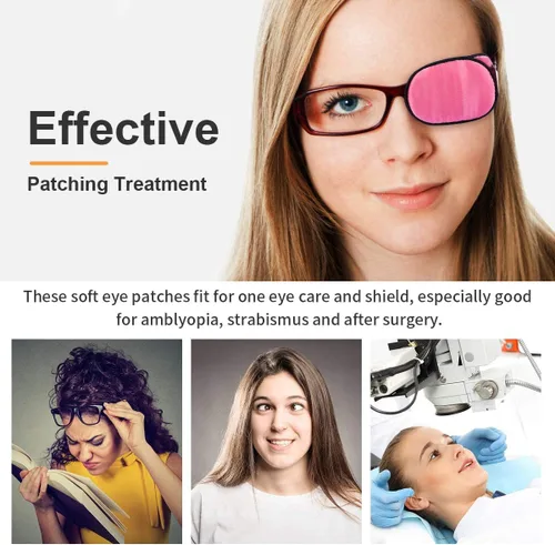 Miniatura 7 de eZAKKA Parches para ojos para adultos, parche para anteojos, parche médico de seda para parches de ojo vago para mujeres con ambliopía, estrabismo