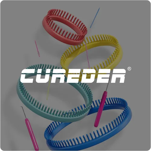 Miniatura 2 de cureder Juego de telares de tejer redondos, juego de 4 telares de plástico para tejer con 2 agujas de telar de hilo de tejer y 2 púas de telar