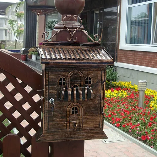 Miniatura 3 de Buzón de sugerencias para negocios, caja de donación, de latón, para montaje en pared, con 2 llaves y cerrada, grande, exterior, impermeable