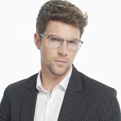 Miniatura 7 de Paquete de 3 lentes de lectura para hombre, filtro de luz azul, marco completo, lectores de metal, antiUV, fatiga ocular/deslumbramiento