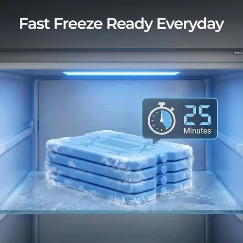 Miniatura 6 de Kona Paquete de 4 bolsas de hielo delgadas para loncheras y enfriadores, reutilizables, congelación rápida, ahorro de espacio, paquetes fríos