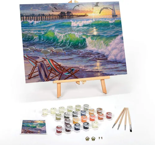 Miniatura 14 de Ledgebay Kit de Pintura por Números DIY para Adultos con Lienzo Enmarcado, de Principiante a Avanzado, los Kits Incluyen Juego de Pintura Acrílica