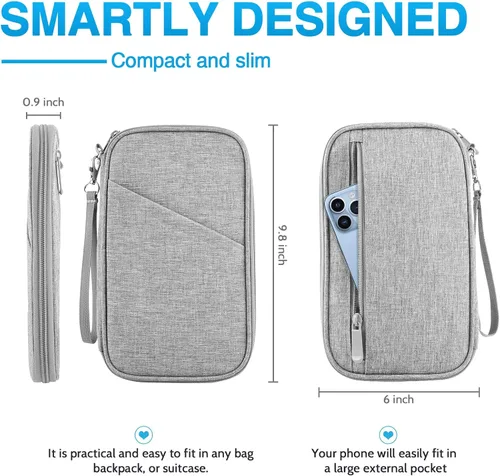 Miniatura 2 de Cartera para pasaporte familiar para mujer, con bloqueo Rfid para pasaporte, carteras de primera calidad esenciales de viaje, bolsa impermeable