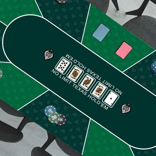 Miniatura 6 de Tapete de póquer impermeable con 4 posavasos, tapete de juego de casino antideslizante de 47 x 24 pulgadas para Texas Holdem, cubierta de mesa