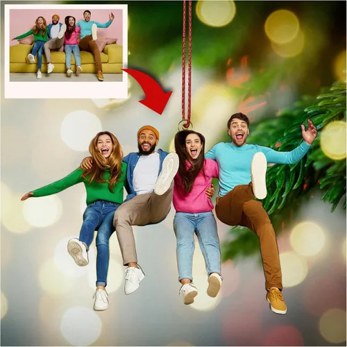 Adorno fotográfico personalizado, adornos de Navidad personalizados, impresión de doble cara, acrílico 2D, 3.5 pulgadas, 4.25 pulgadas o 5.25