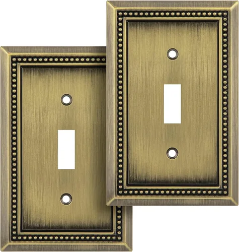 Miniatura 11 de Henne Bery Sunken Pearls - Placa de pared decorativa resistente para interruptor, cubierta para tomacorrientes (doble dúplex, níquel satinado)