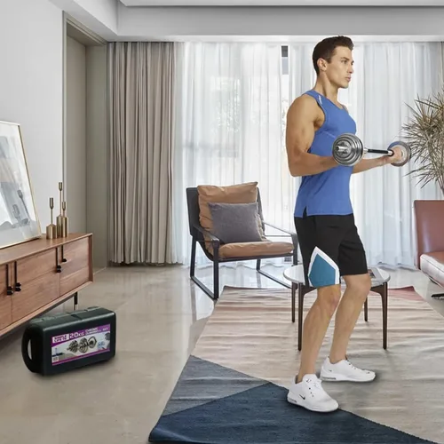 Miniatura 6 de Juego de mancuernas ajustables, barra de gimnasio en casa de acero inoxidable con caja de transporte para hombres y mujeres