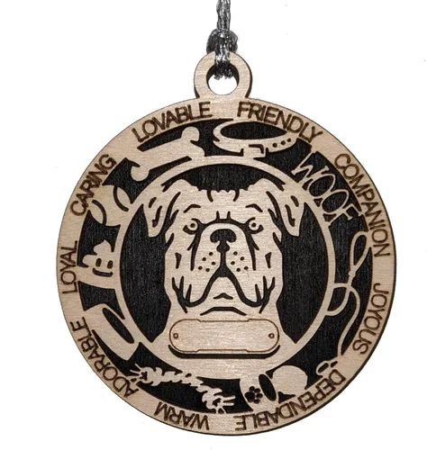 Miniatura 68 de Adorno de Navidad personalizado de madera para perro de 3 pulgadas, nombre y texto personalizables, hecho a mano en Estados Unidos, diseño de corte