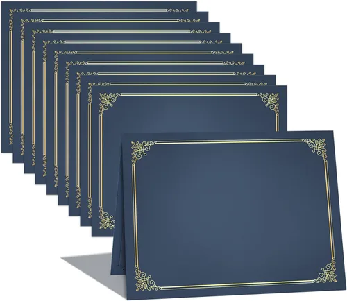 Miniatura 11 de GNL Soportes para certificados - Paquete de 25 unidades, soportes para diplomas burdeos, cubiertas para certificados con borde de lámina dorada