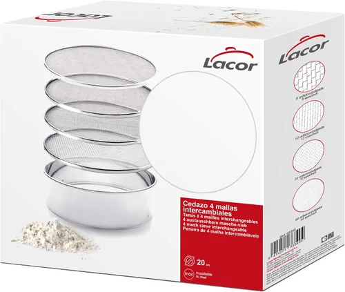Miniatura 5 de LACOR 4 tamices de malla intercambiables 7.9 in, acero inoxidable, plata