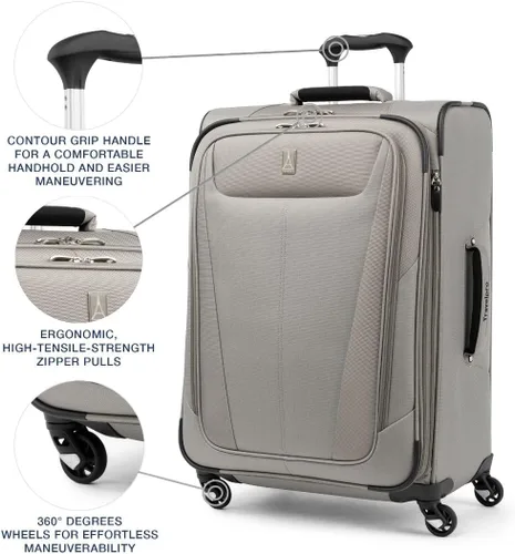Miniatura 110 de Travelpro Maxlite 5 - Juego de 2 piezas de equipaje de mano de tela, expandibles con 4 ruedas giratorias, bolso blando para debajo del asiento, Negro