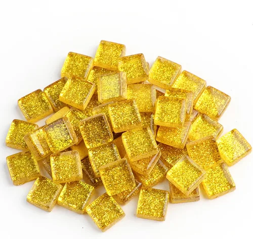 Miniatura 15 de Azulejos de mosaico, azulejos de vidrio, piezas de vidrio de mosaico de cristal brillante cuadrado a granel para decoración del hogar o manualidades