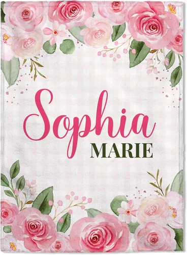 Miniatura 10 de FLOCHIL Manta de bebé personalizada para niñas, manta de bebé personalizada con nombre, manta de bebé de conejo personalizada, regalo para baby