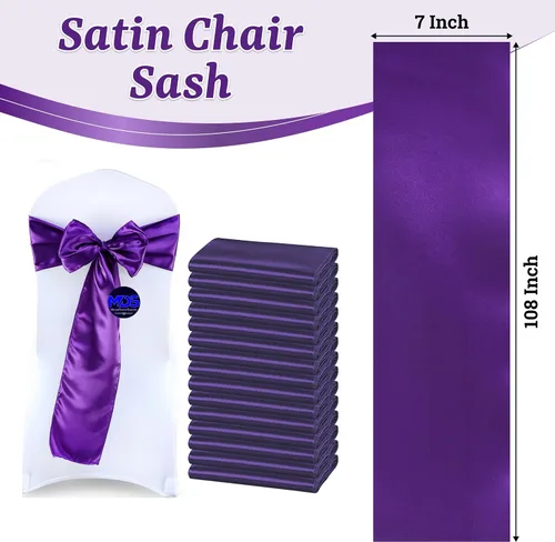 Miniatura 167 de mds - Lote de 10 lazos de satén para sillas de boda y eventos, para decoración de fiestas, 30 colores, Satin, 10 Verde oliva