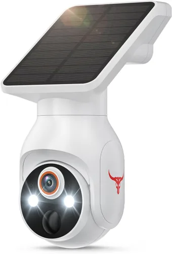 Cámara de seguridad de 1080p inalámbrica con panel solar, detección humana AI, audio de 2 vías, visión nocturna a color, solo WiFi de 2.4G,