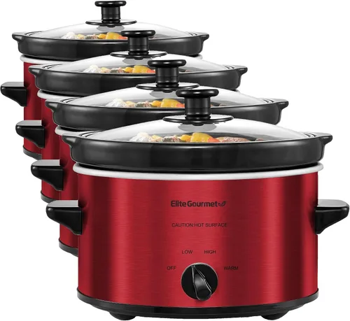 Miniatura 9 de Elite Gourmet MST-275XS - Olla eléctrica de cocción lenta ovalada, temperatura ajustable, para preparar entradas, salsas y guisos, con tapa de Acero