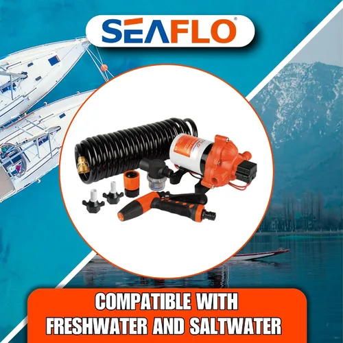 Miniatura 5 de SEAFLO Kit de bomba de lavado de cubierta de lavado serie 33 – 12 V CC, 3.0 GPM, 70 PSI, interruptor de presión resistente, para aplicaciones de RV