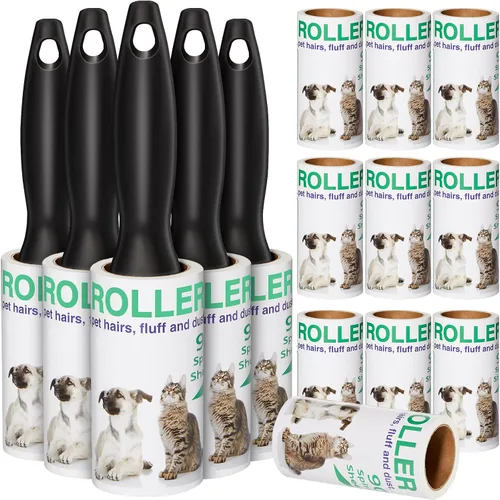 1350 hojas de rodillos de pelusa para pelo de mascotas, removedor extra pegajoso para pelo de mascotas, sofá, ropa, muebles, alfombras y más, 5