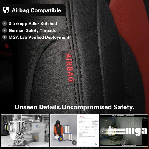 Miniatura 2 de EKR Rogue Seat Covers Custom Fit for Nissan Rogue Sport & Hybrid S/SV/SL 2017 2018 2019, Leather Car Seat Cover Full Set,Faux Leather(Black