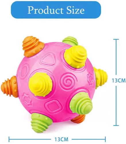 Miniatura 6 de Pelota de baile con música para niños pequeños - Moverse, gatear, rebotar, aprendizaje sensorial para niños y bebés, regalo divertido tanto para Rojo