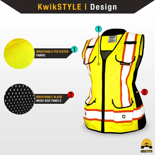 Miniatura 2 de KwikSafety - Charlotte, NC - GODMOTHER (LOOSE FIT) Class 2 & Class 3 Safety Vest for Women [TABLET POCKET] ANSI OSHA