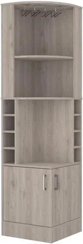 Miniatura 15 de Tuhome Syrah - Armario esquinero con dos estantes externos, estante para copas, ocho cubículos, diseño moderno para sala de estar o bar en casa