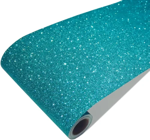 Miniatura 10 de CRE8TIVE Borde de Papel Tapiz Azul con Purpurina de Tela Papel Tapiz con Purpurina Pegar y Despegar Removible Autoadhesivo Borde de Papel Tapiz Azul