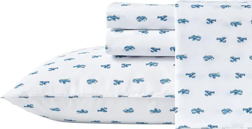 Miniatura 13 de Nautica - Sábanas tamaño King, juego de ropa de cama de percal de algodón, decoración casual para el hogar (Buoy Line Grey, King)