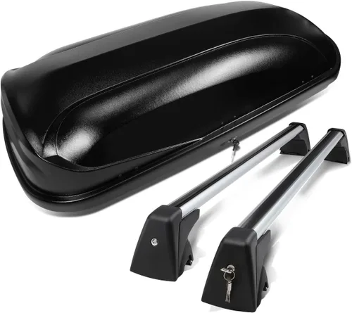 Miniatura 8 de DNA Motoring Portaequipajes para Techo Compatible con BMW X1 de 10-15, Portaequipajes de Cáscara Dura Impermeable con Cerradura Montaje Superior +