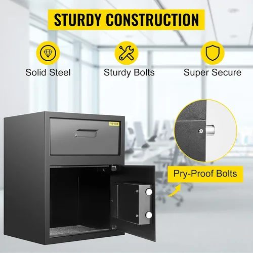 Miniatura 3 de VEVOR Caja Fuerte de Depósito Digital 1.7 Pies Cúbicos Hecha de Acero al Carbono Cerradura Electrónica de Código Caja Fuerte de Depósito con Ranura