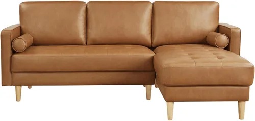 Miniatura 16 de Studio Living® Lexington Sofá Chaise de 83.1 pulgadas, moderno de mediados de siglo, comodidad de resortes ensacados, chaise reversible, fácil Gris