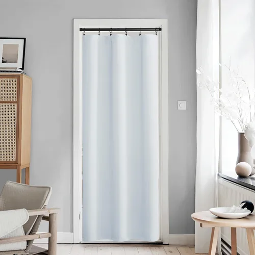 Miniatura 117 de NICETOWN Cortinas opacas unicolor con aislamiento térmico para puerta francesa, granja, oscurecimiento de habitación, puertas y ventanas de Marrón