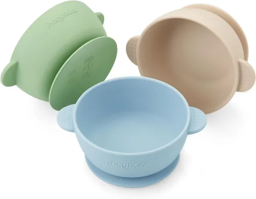 Miniatura 8 de PandaEar Paquete de 3 Tazones para Bebé con Succión Se Mantienen en su Lugar Tazón de Comida de Silicona para Bebés Niños Pequeños Infantes Grado