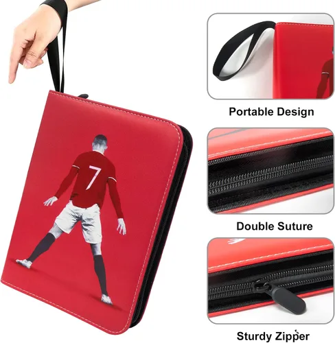 Miniatura 4 de Carpeta de Tarjetas de Fútbol 400 Bolsillos para Coleccionistas de Tarjetas de Intercambio de Fútbol, Libro de Almacenamiento de Tarjetas Portátil e