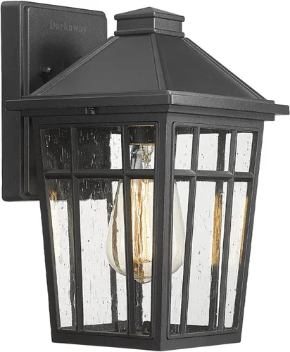 Miniatura 20 de Darkaway Lámparas de pared para exteriores, luz de porche frontal, pared exterior, antioxidante, impermeable, de aluminio con cristal para patio