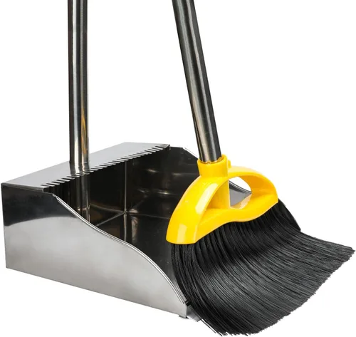 Miniatura 10 de Escoba de cerdas suaves para interiores, escoba angular con mango largo, escobas de barrido suave para pisos, escoba de cocina