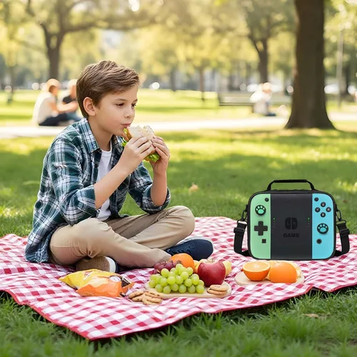 Miniatura 5 de Lonchera aislada para niños y niñas, bolsa de almuerzo para la escuela, trabajo, oficina, viajes, picnic, senderismo, playa, lonchera portátil