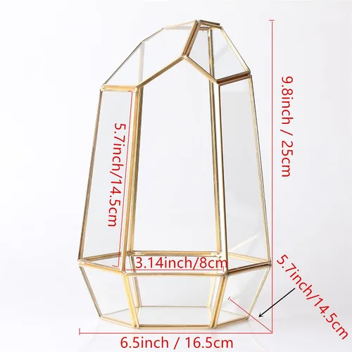 Miniatura 2 de Terrario geométrico alto de vidrio, para suculentas, Moderno, Transparente Irregular Terrarium Planter - Home Fairy Garden Small Decorative