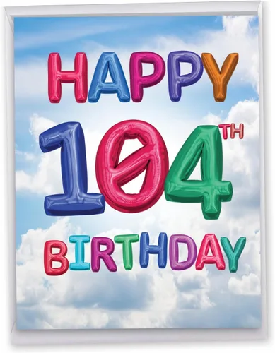 Miniatura 10 de NobleWorks - Tarjeta de felicitación de cumpleaños 104 extra grande divertida de 8.5 x 11 pulgadas con sobre (paquete de 1) tarjeta de gran