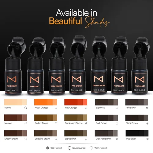 Miniatura 6 de Pigmento líquido cosmético M para cejas en polvo para cejas, nano cejas, maquillaje permanente de sombreado, microblading, uso en máquina, sin